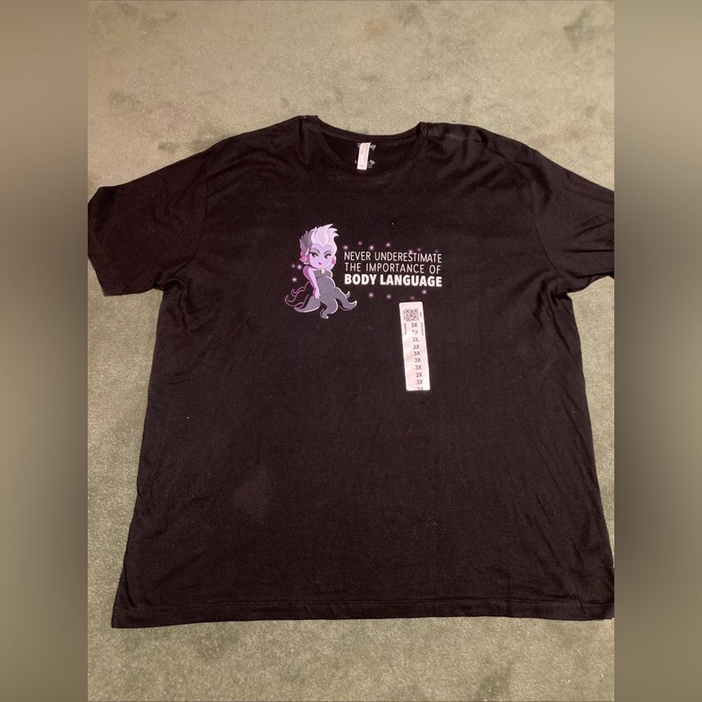 Tee Turtle NWT Sz 3X Ursula women’s black tee. Body Language